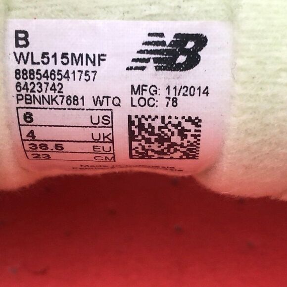 New Balance Classic Sneakers Grey and Purple WL515MNF Women Size 6 - Picture 4 of 4